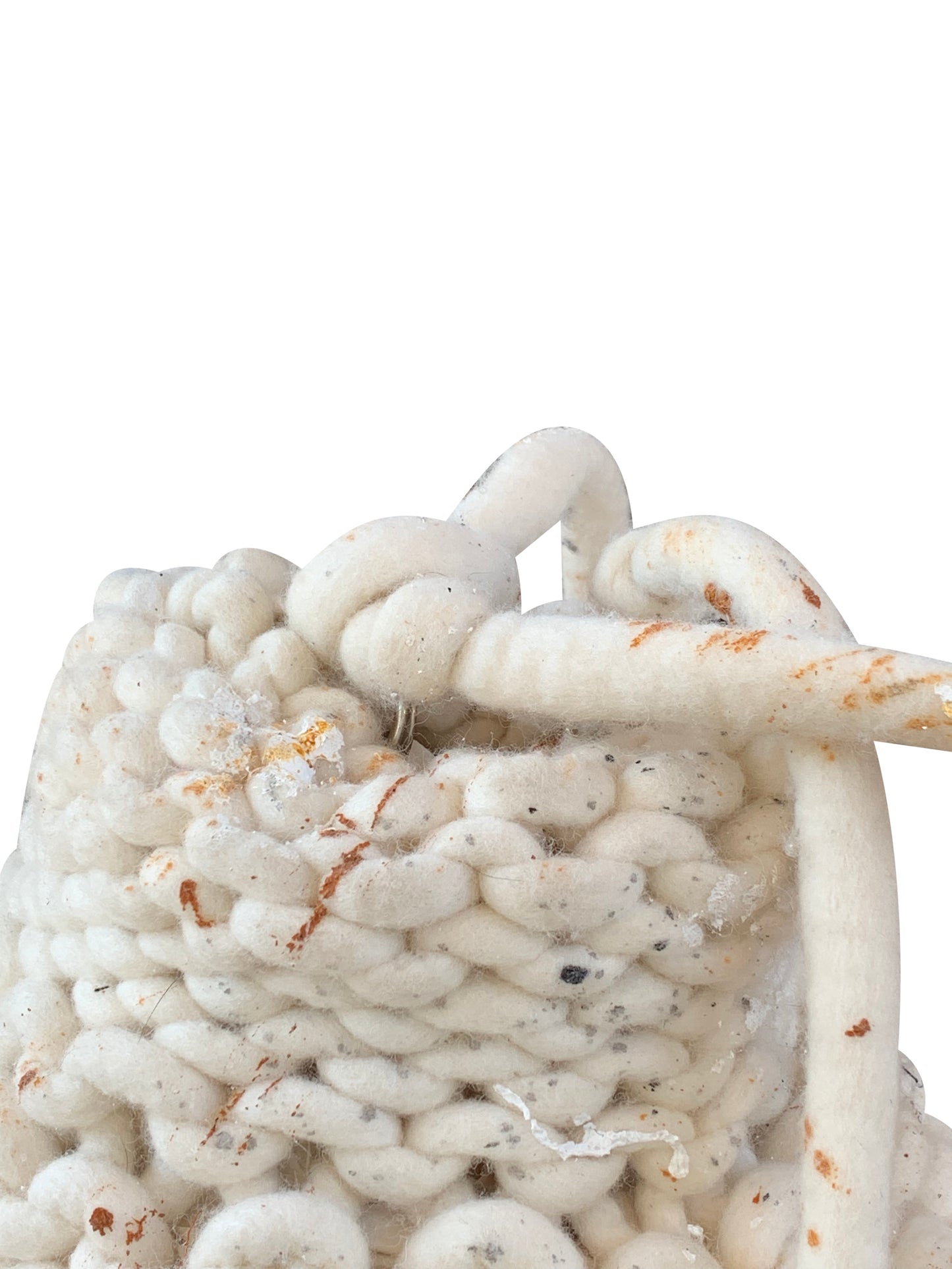 Artisanal Hand-Knitted Pouch Bag in Pure Wool
