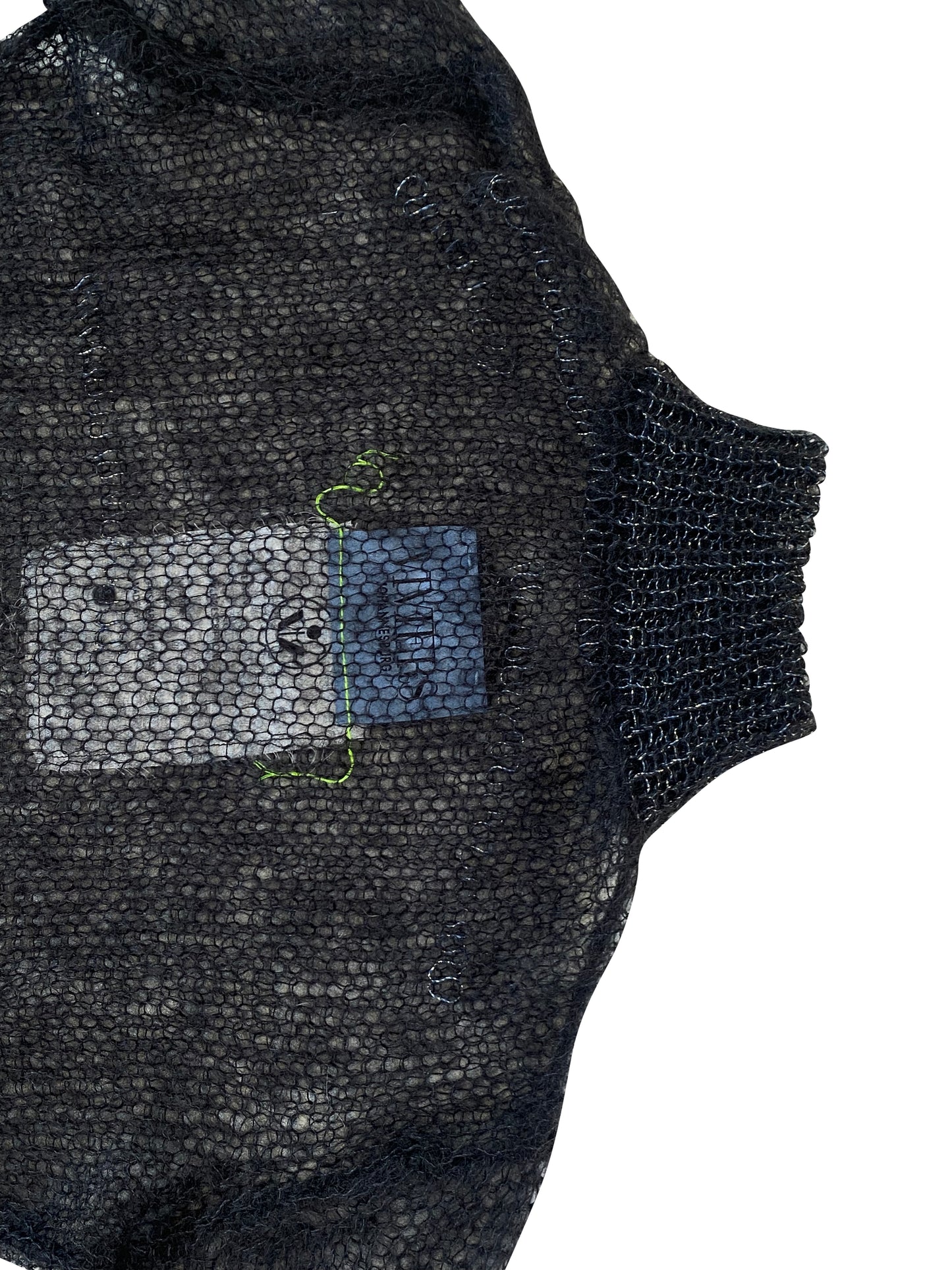 Black & Bronze Artisanal Mohair knitter turtleneck top