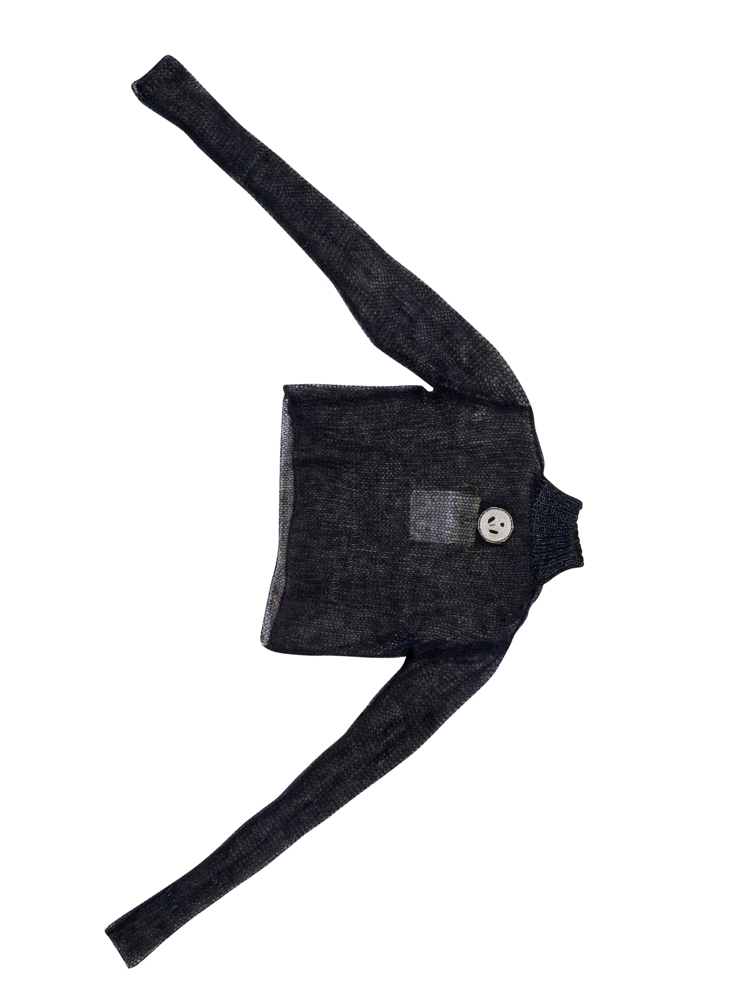 Black & Bronze Artisanal Mohair knitter turtleneck top