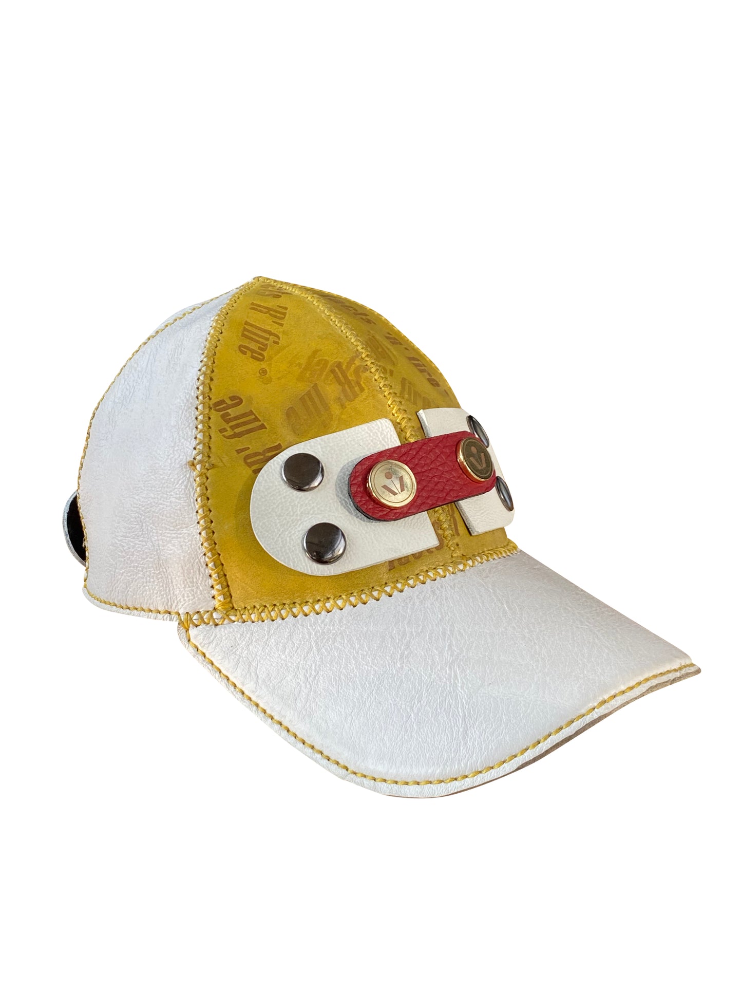 'Facts 'R' Fire' Artisanal Deadstock leather StuddedCap