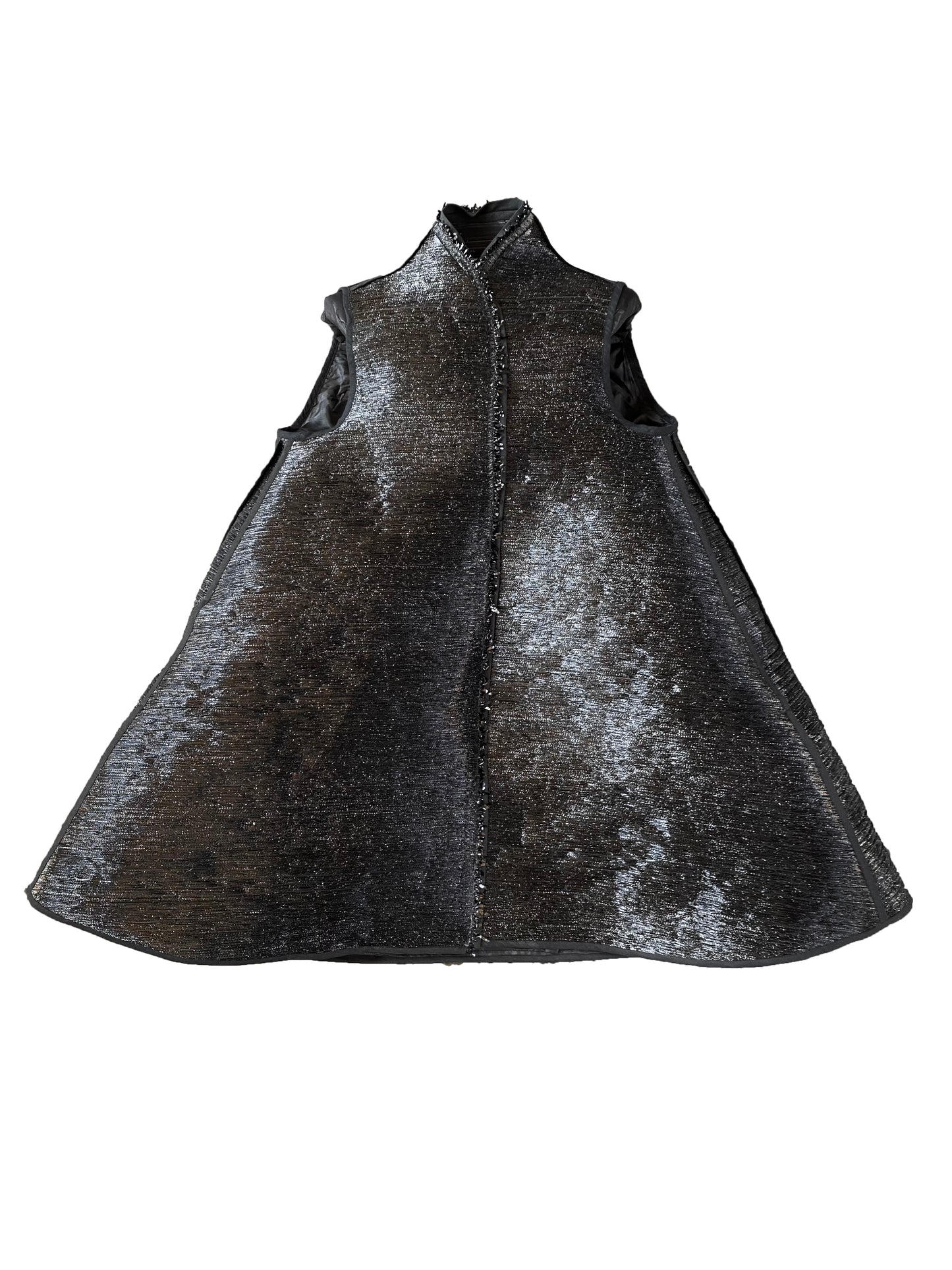 Artisanal Black Raffia Umbrella Dress