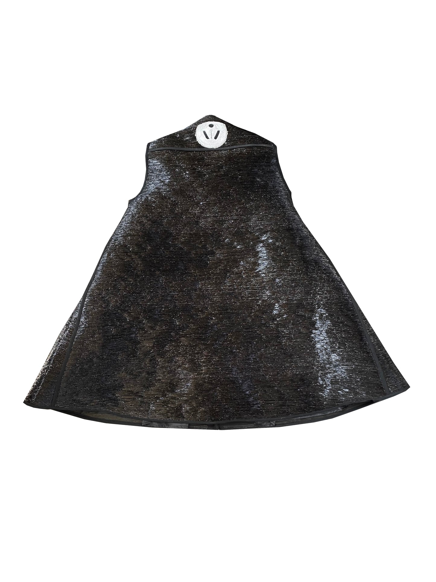 Artisanal Black Raffia Umbrella Dress