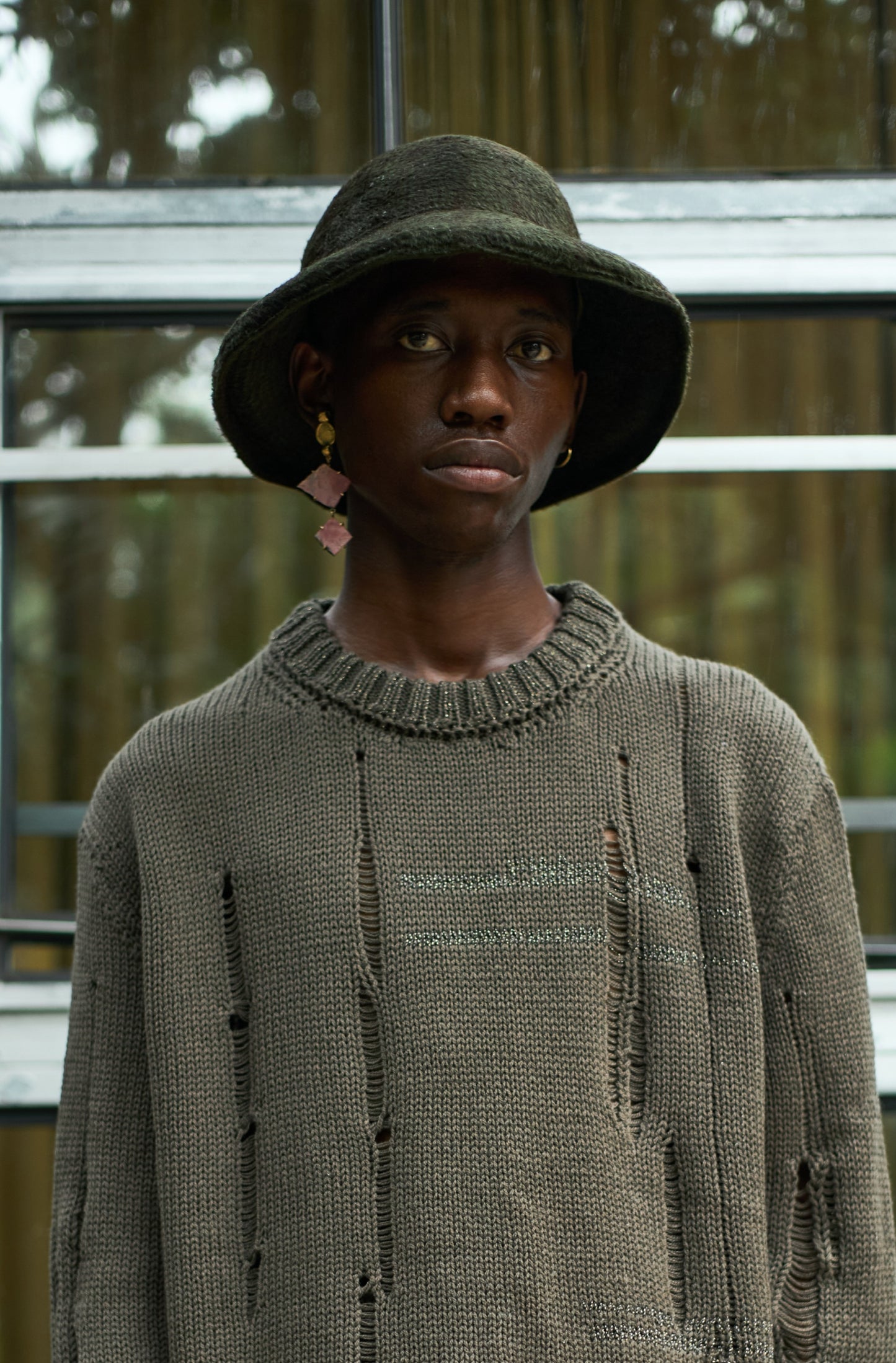 Flat Pink Composite Earrings