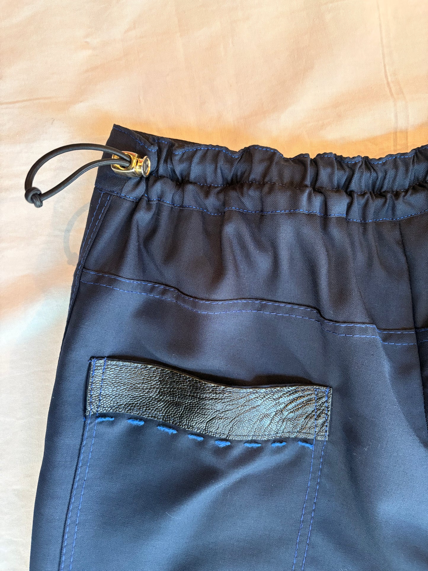 Blue Ink Cigarette Pants in Merino Wool