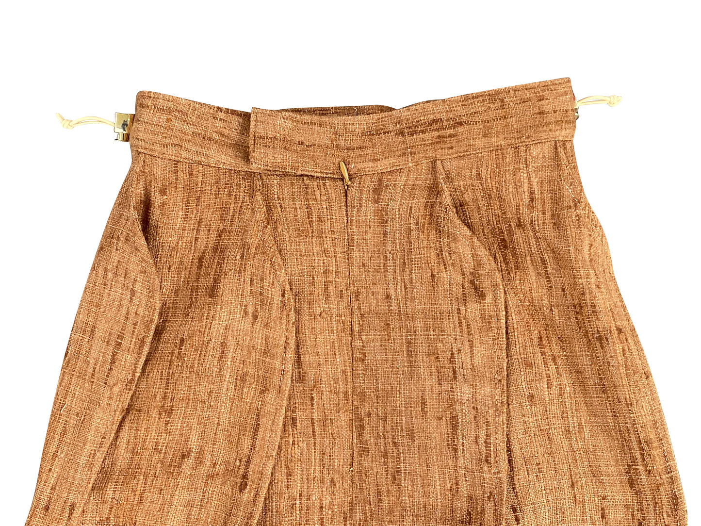 Karoo Dust, Deadstock Raw Silk Pencil Skirt with Contoured Details.