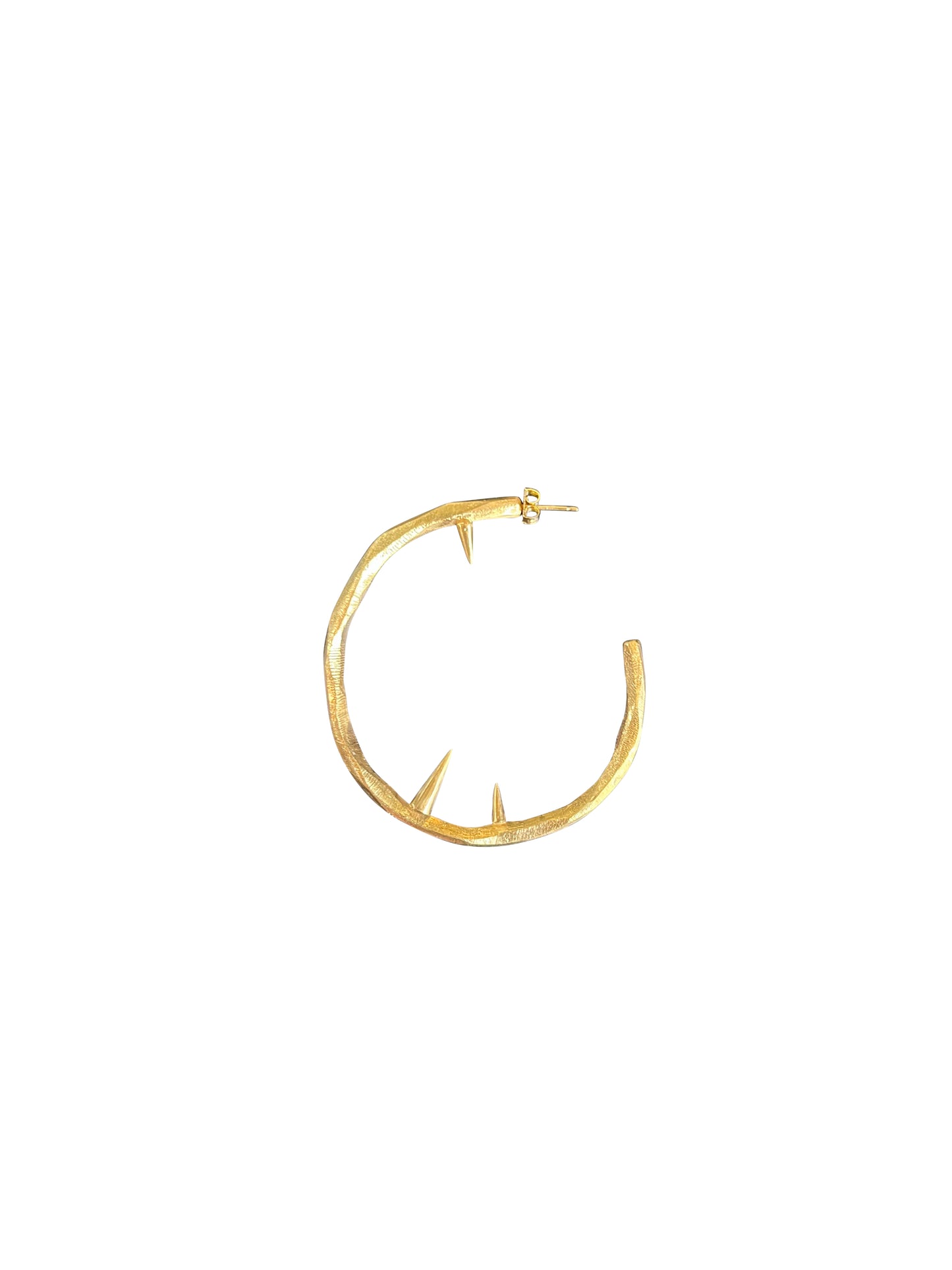 Brass Hoop Earring with Spikes