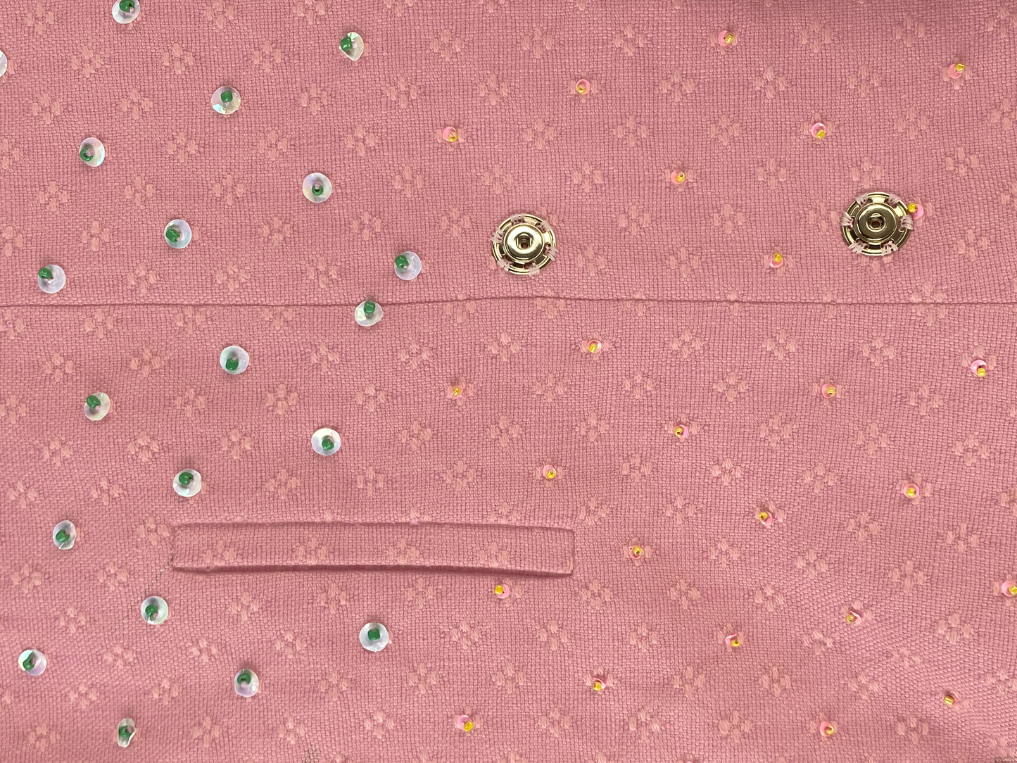 'Pink clay' Hand-beaded Artisanal Double-Breasted Tailored in Deadstock Cotton