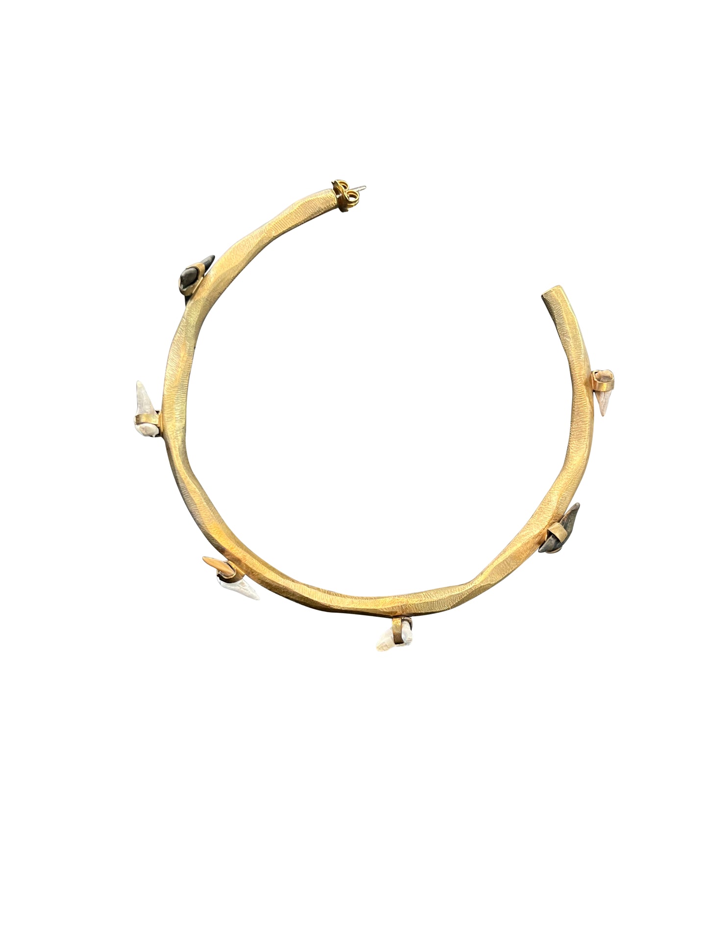 Brass Hoop Earring with Shark Teeth