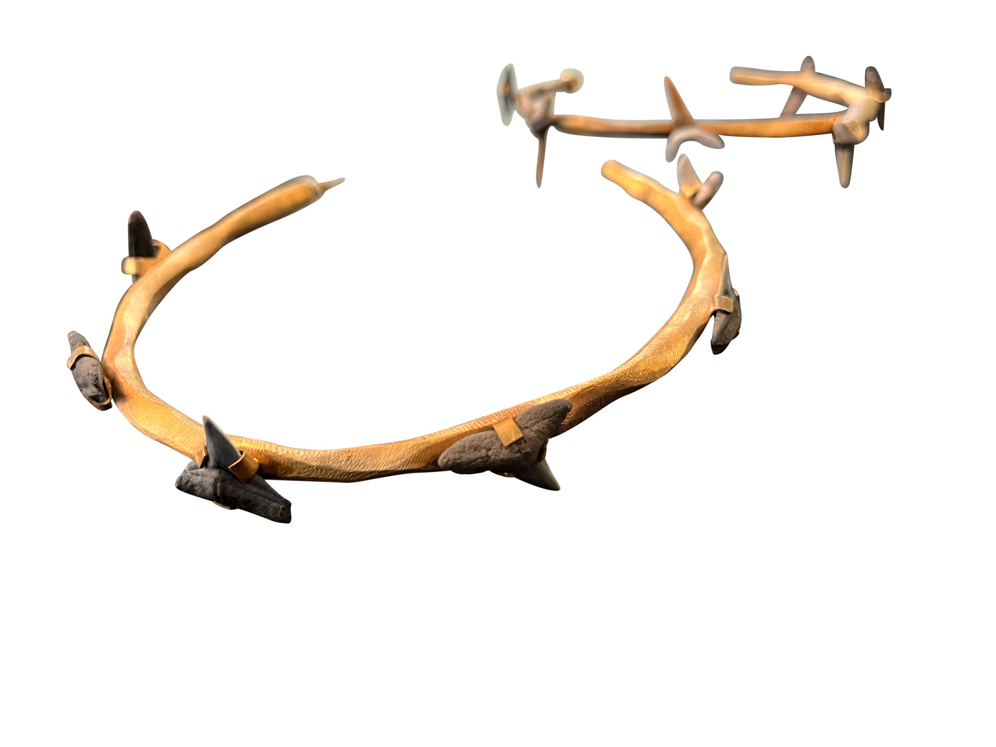 Brass Hoop Earring with Shark Teeth