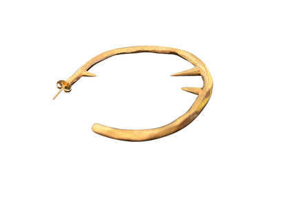 Brass Hoop Earring with Spikes