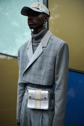 100% South African Merino Wool Cloudy Sky Double Trapeze Jacket