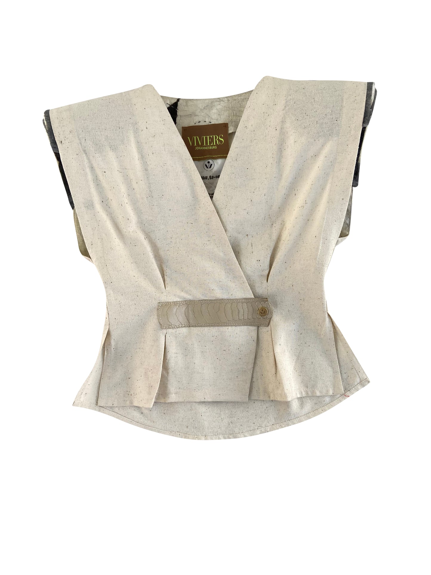 Ecru Reclaimed Silk Wrap Top