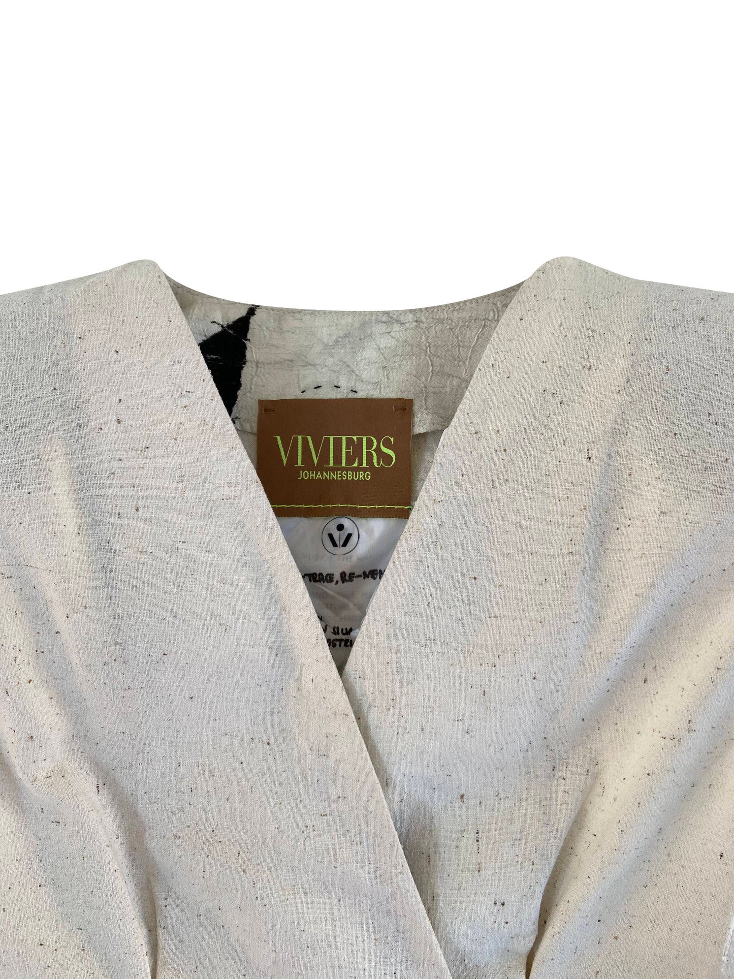 Ecru Reclaimed Silk Wrap Top