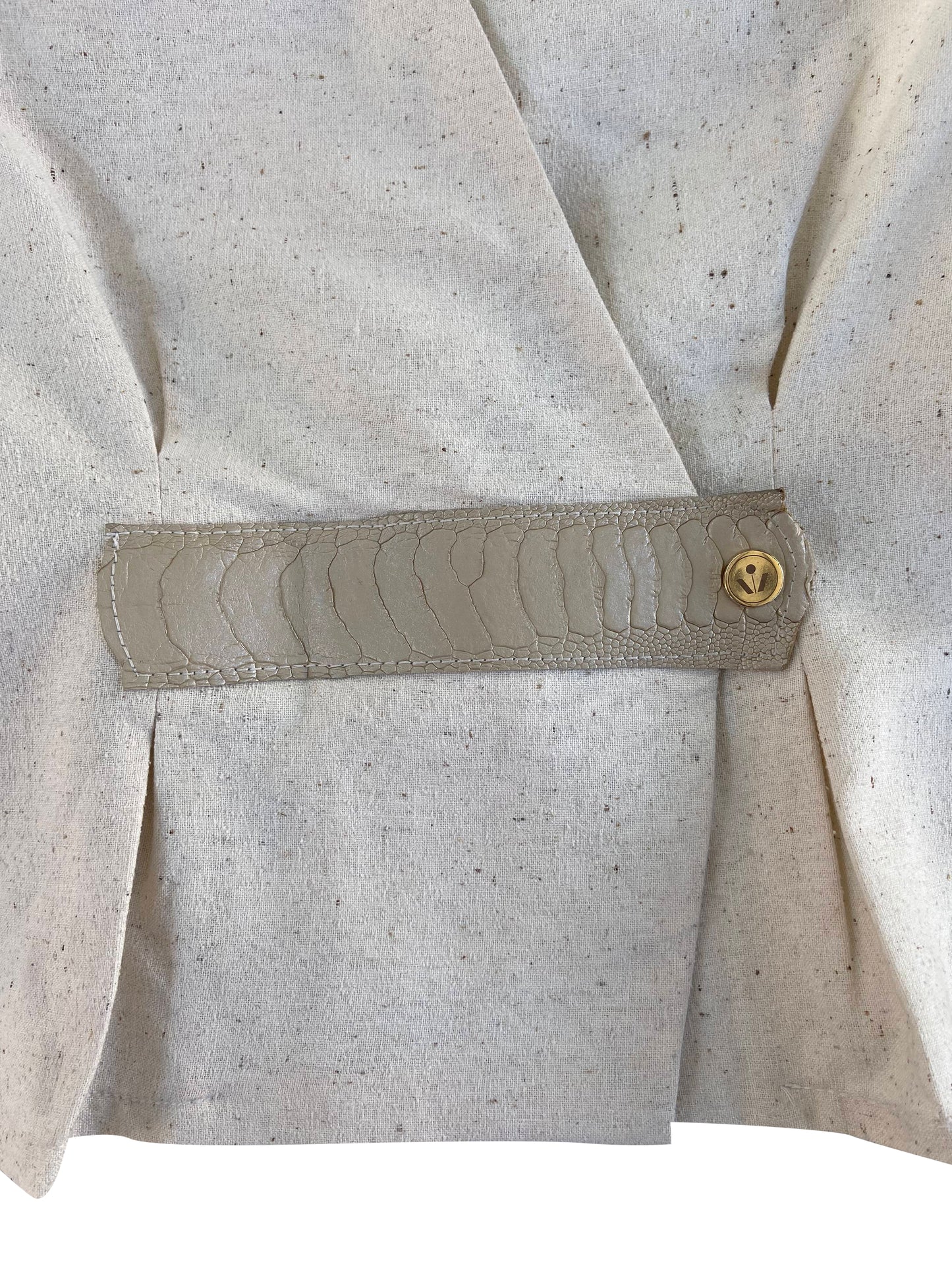 Ecru Reclaimed Silk Wrap Top