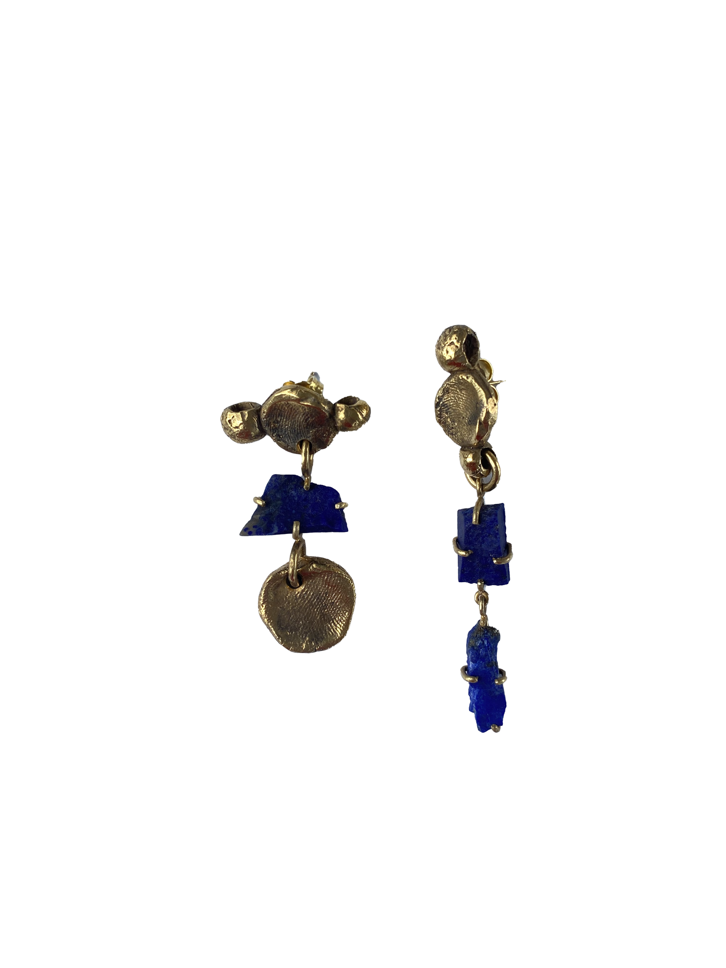 Rough Lapis Composite Earrings