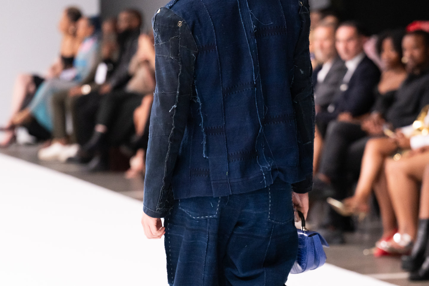 African Indigo Trapeze Tailored Jacket