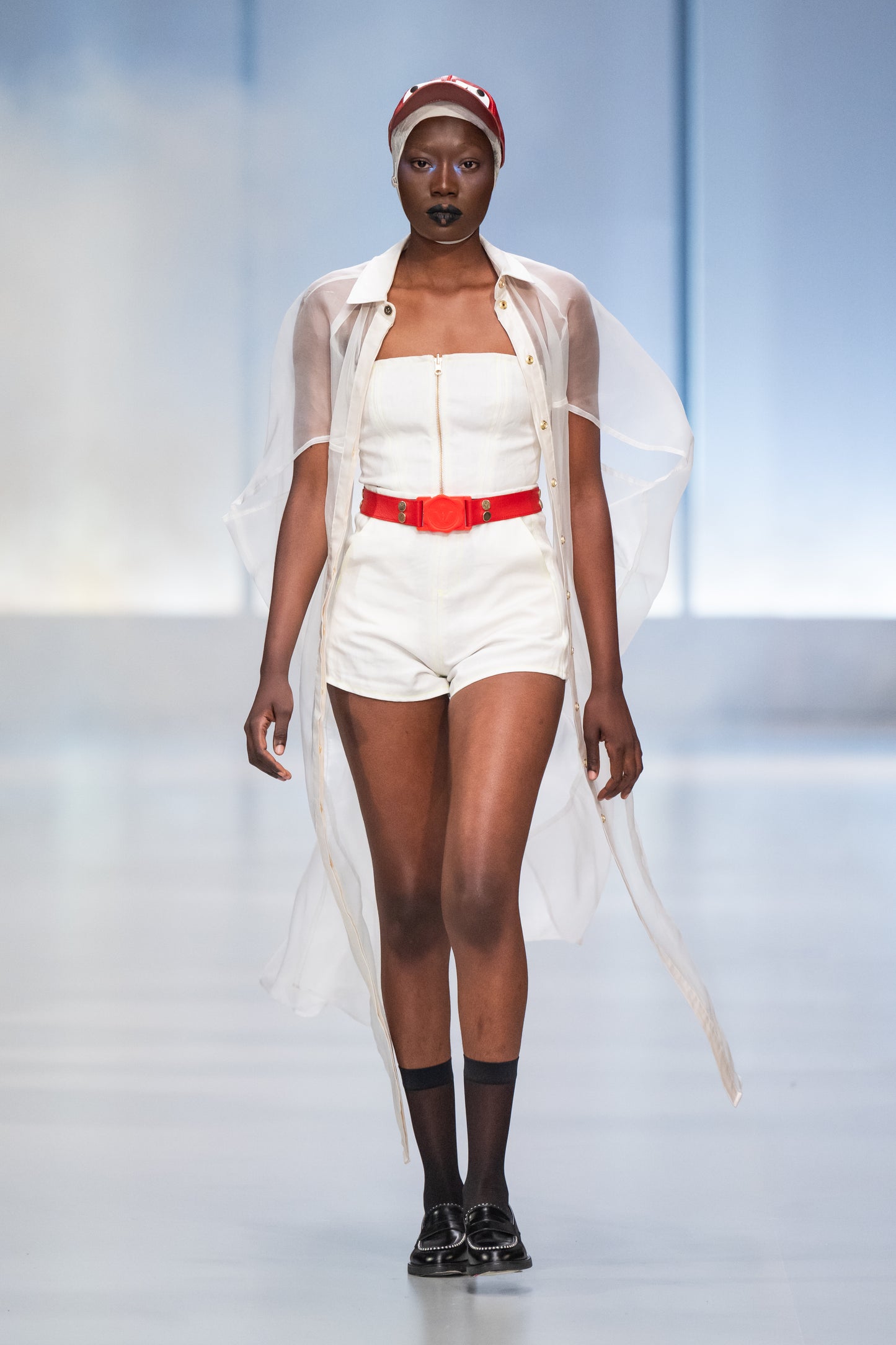 White Silk Organza Long Cocoon Shirt