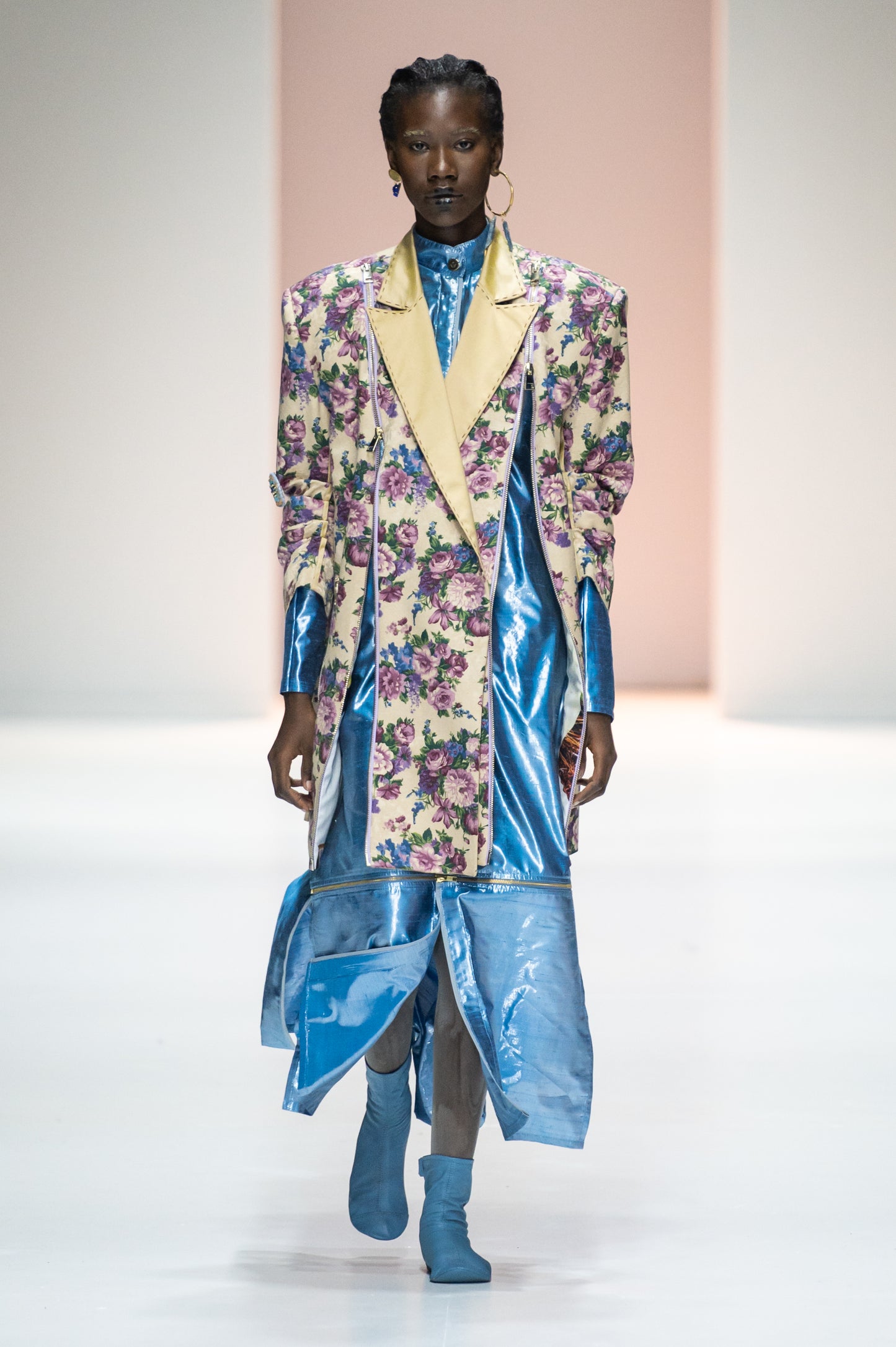 Tannie Elsa's Silk Lamé Shirt With Detachable Zipper Panels