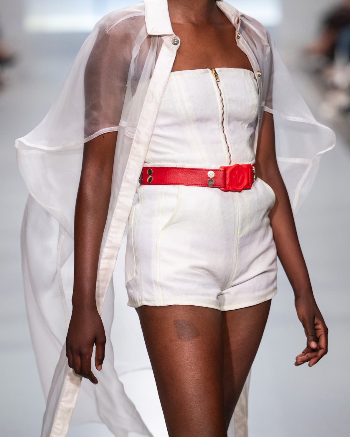 White Silk Organza Long Cocoon Shirt