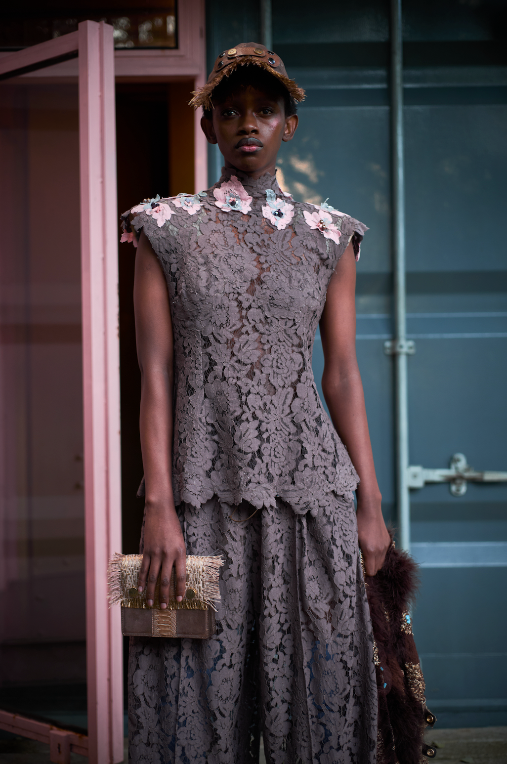 Blossoming Echeveria Open Back Top in Lace