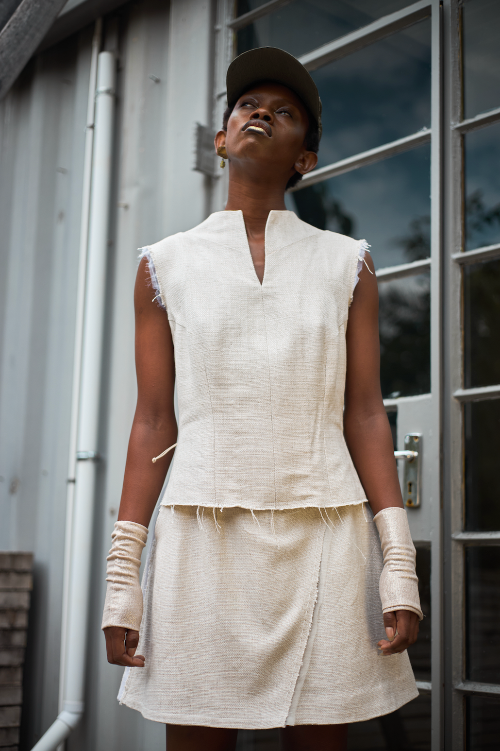 Tabi Pearl Glacier V-Top in Cotton