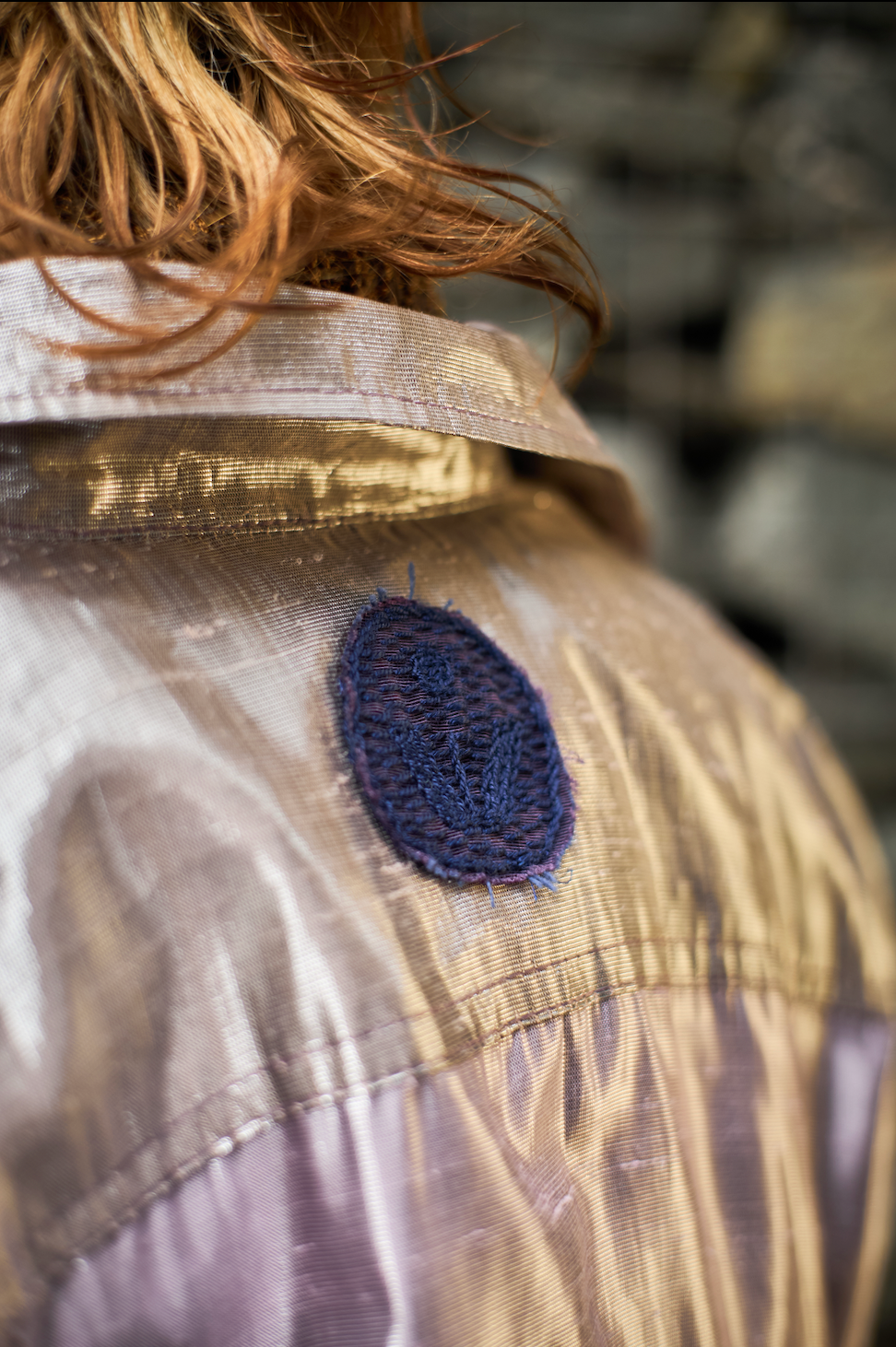 Kunzite Crystal Oversized Cropped Shirt in Silk Lamé