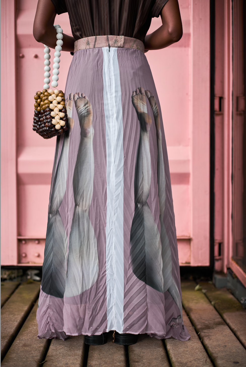 Mushroom-Pleated Vivi Feet Skirt