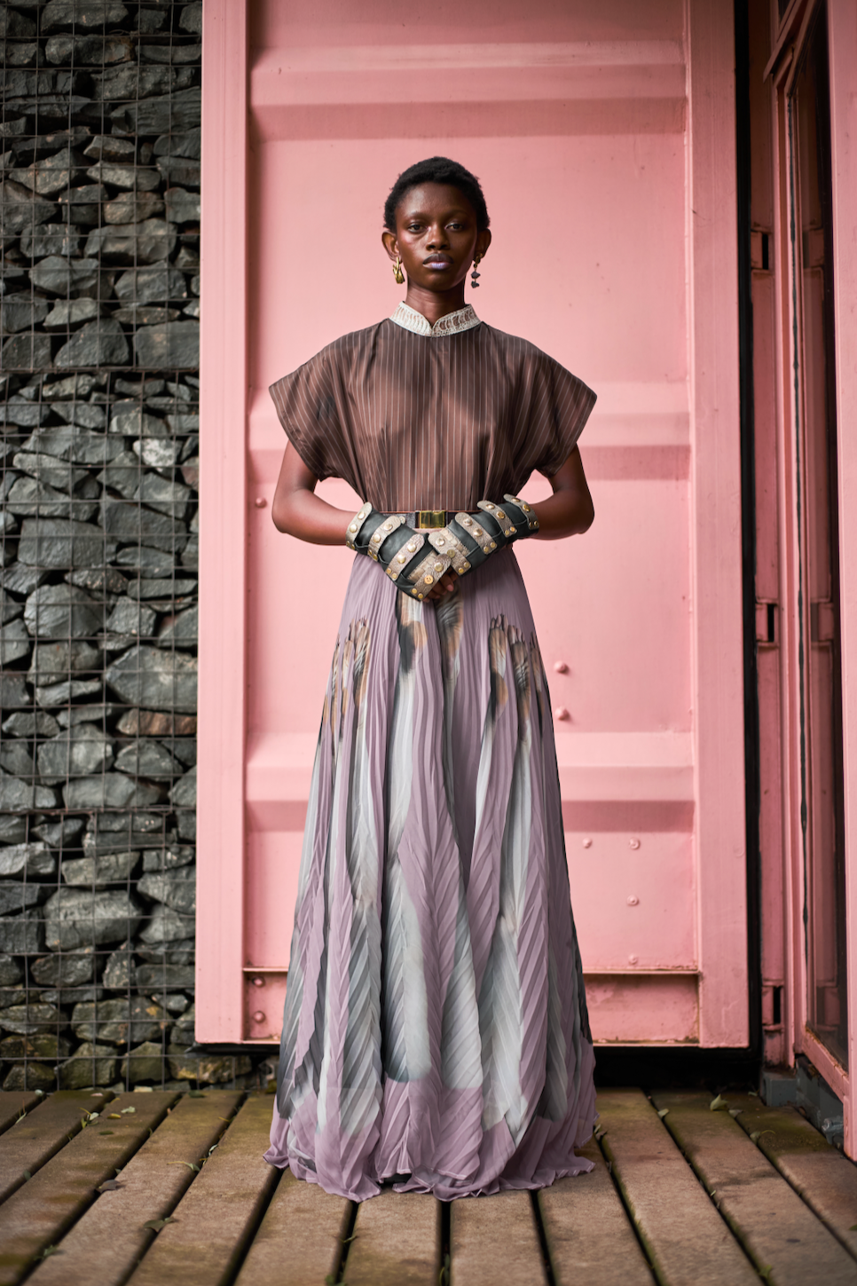 Mushroom-Pleated Vivi Feet Skirt