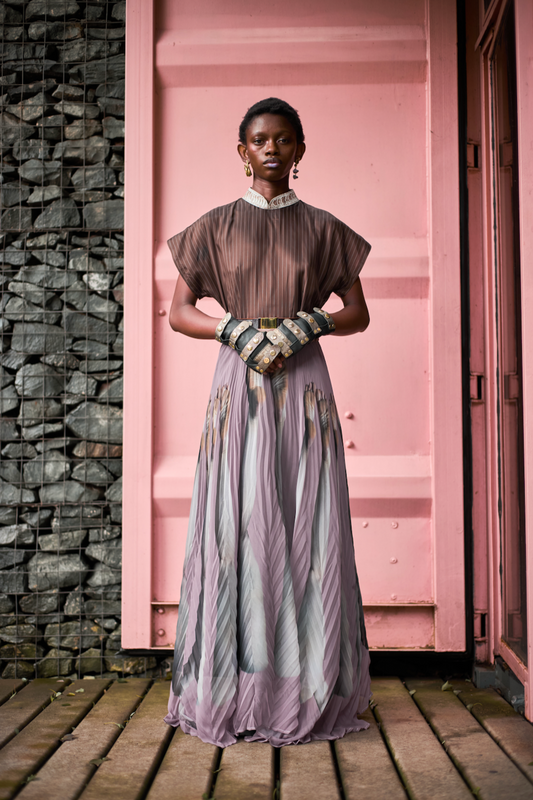 Mushroom-Pleated Vivi Feet Skirt