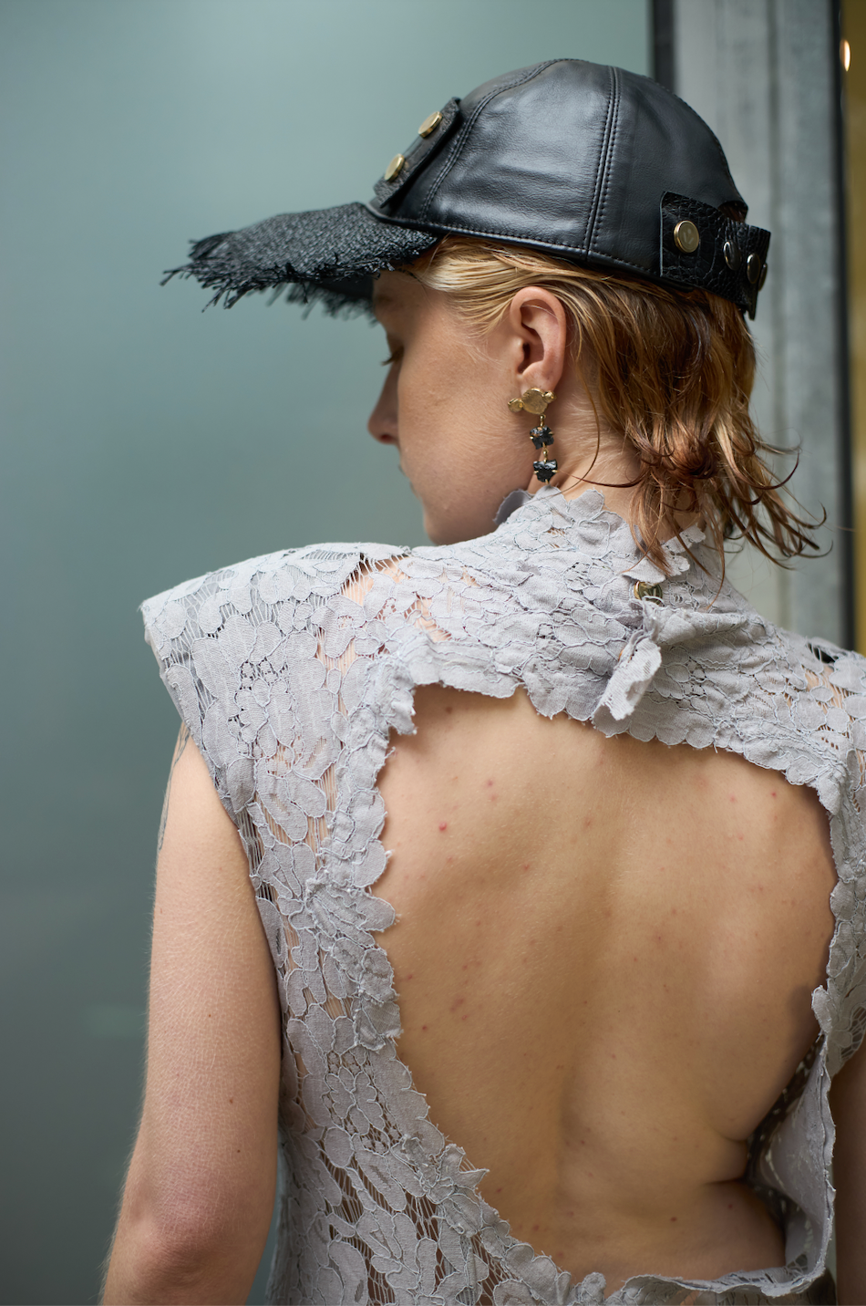 Antique Rose Open Back Dress in Lace