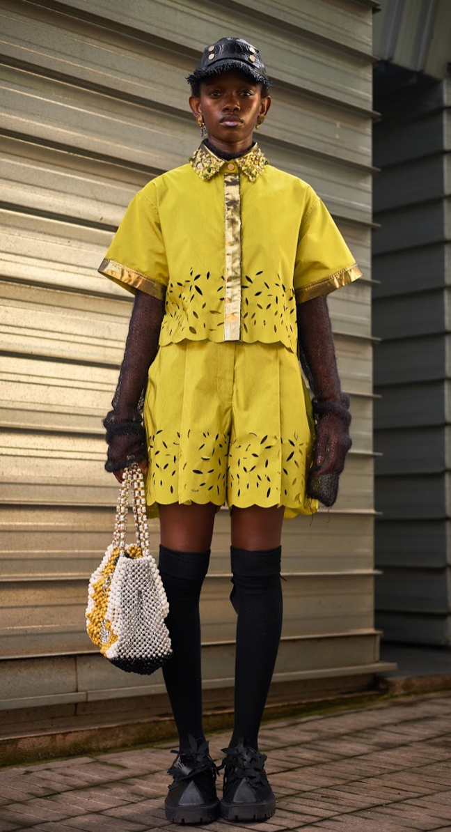 Buttons on a Sunflower Cropped Shirt
