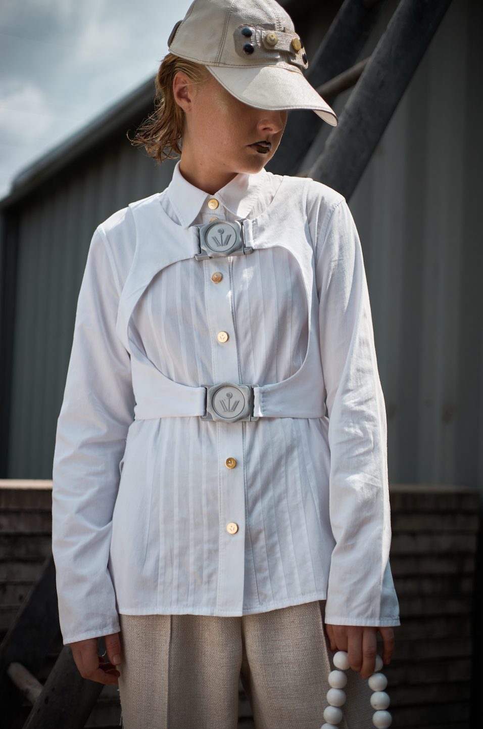 Fractal Harnessed Shirt in Organic Cotton