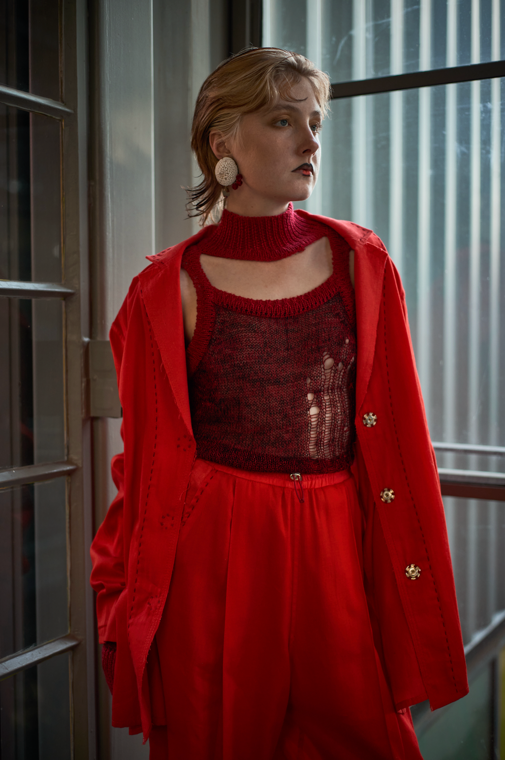 Blood Orange Artist Shirt in Silk Cotton