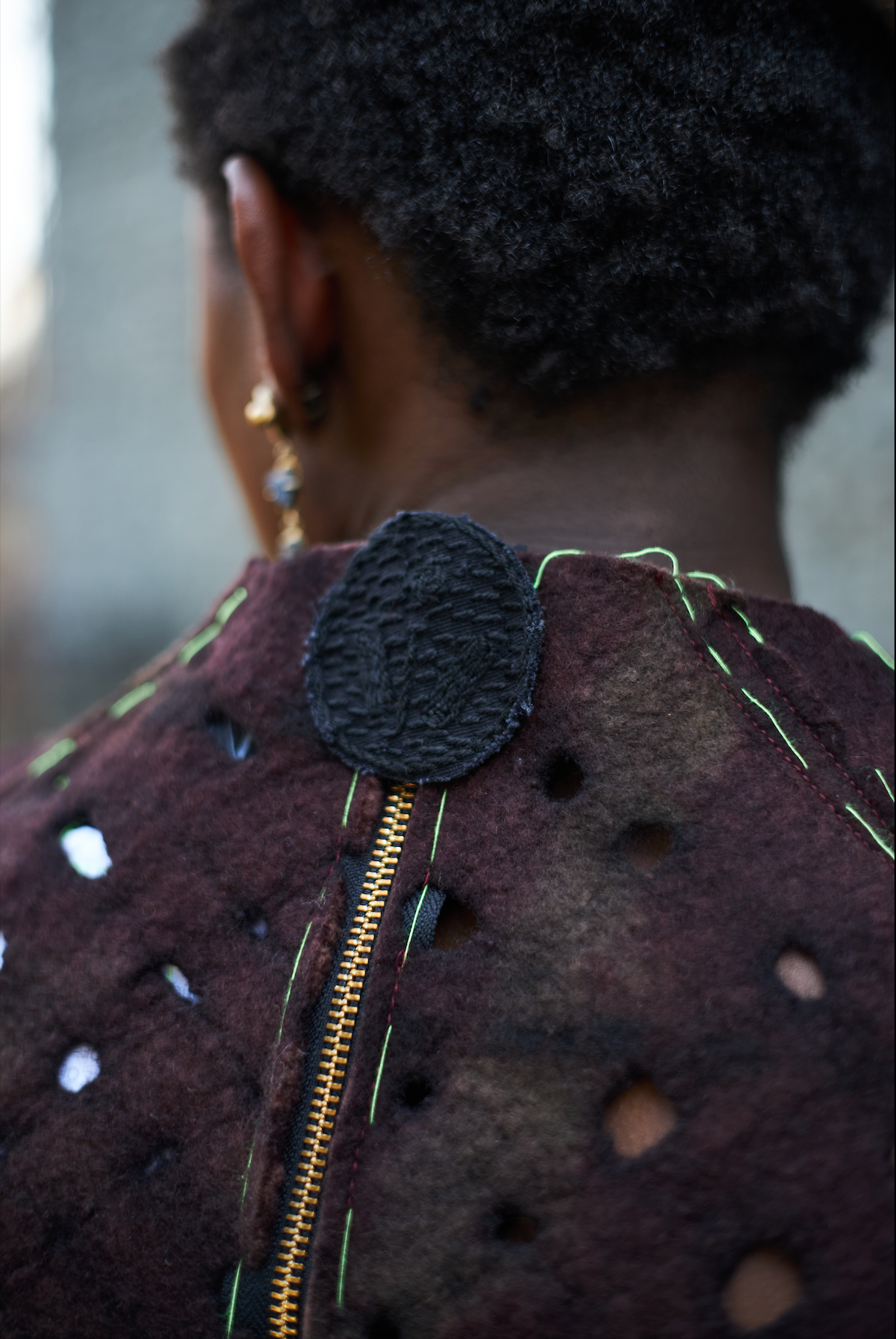Adder Stone Felted Shield in Merino Wool