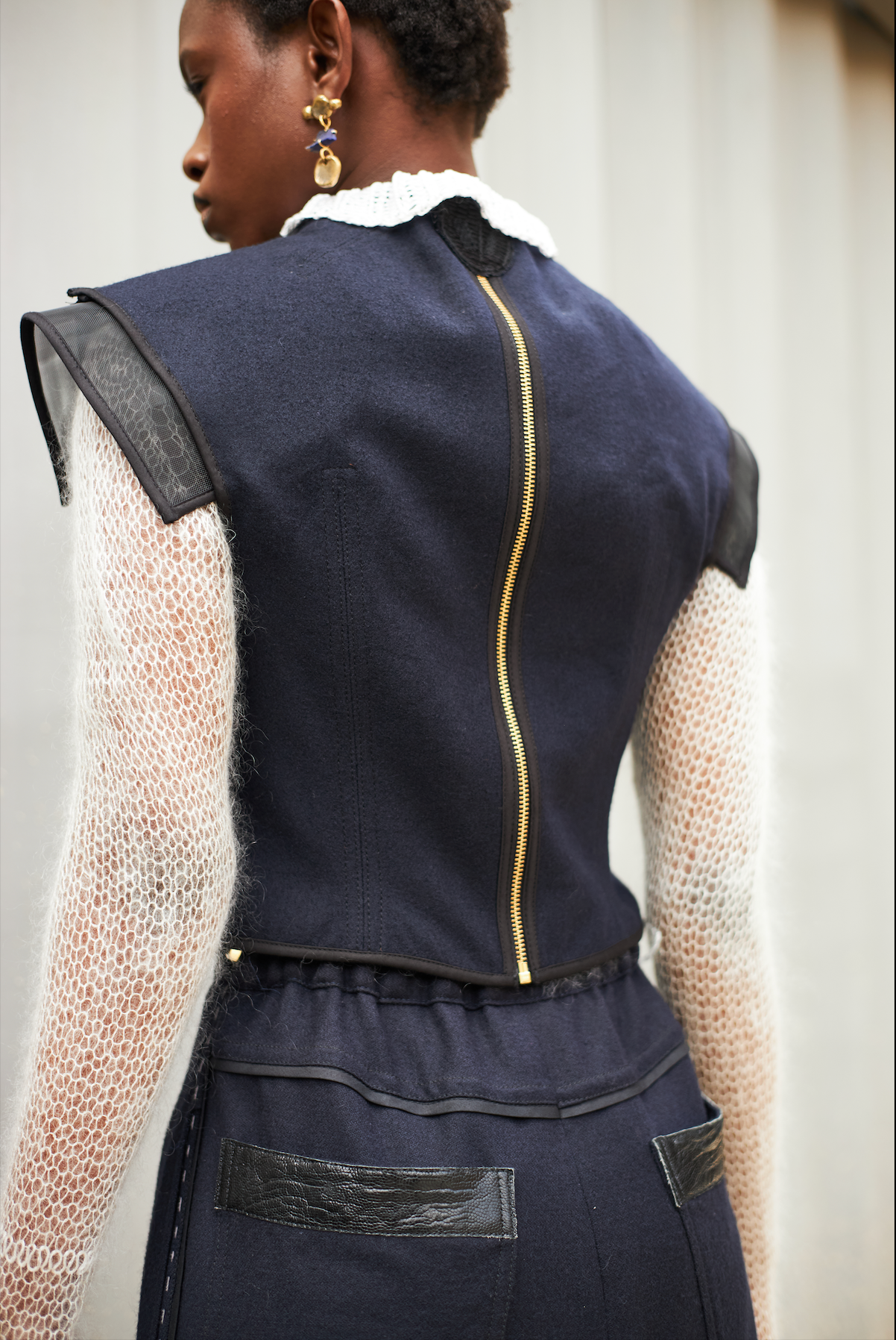 Blueberry Shield Top in Wool Melton
