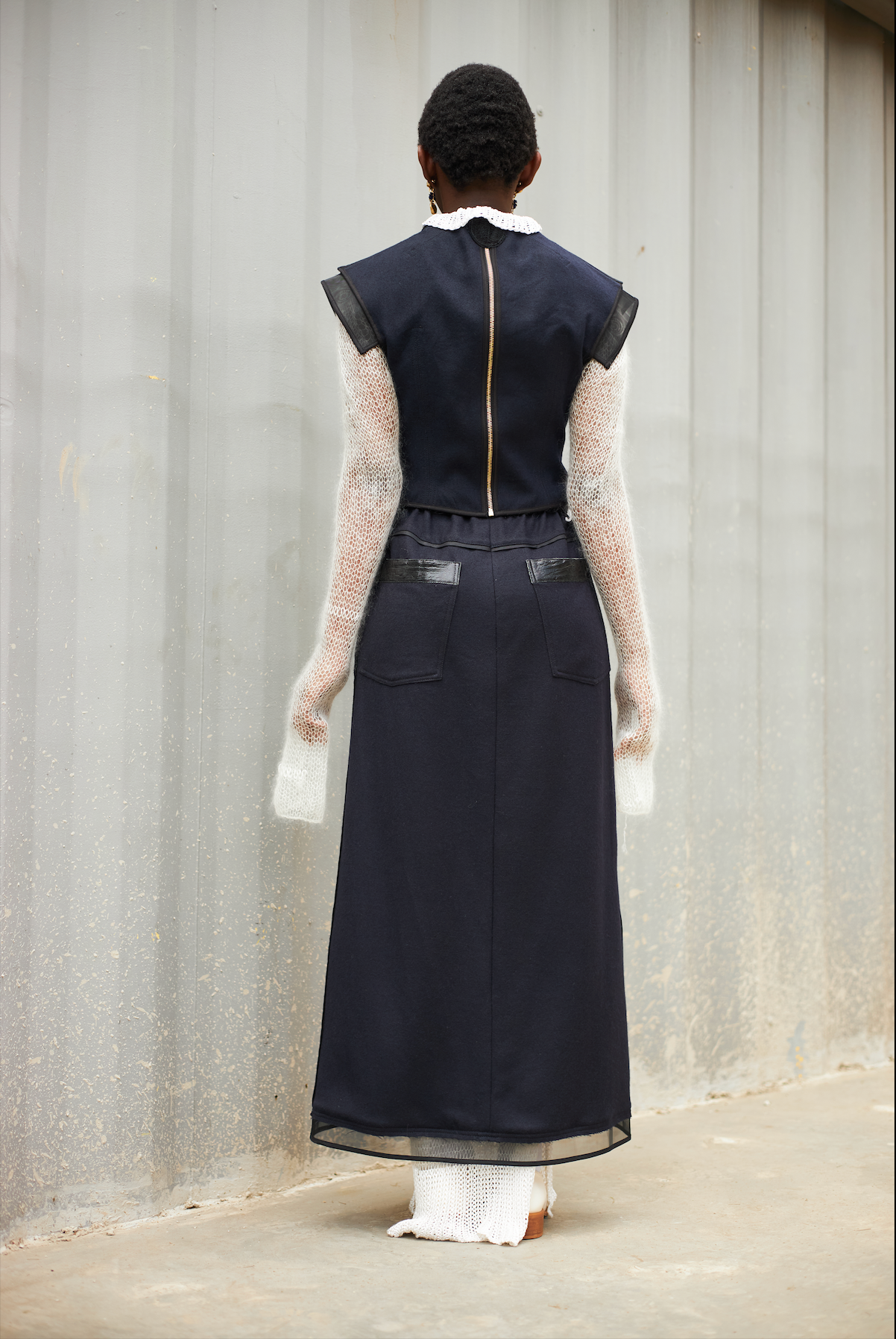 Blueberry Shield Top in Wool Melton