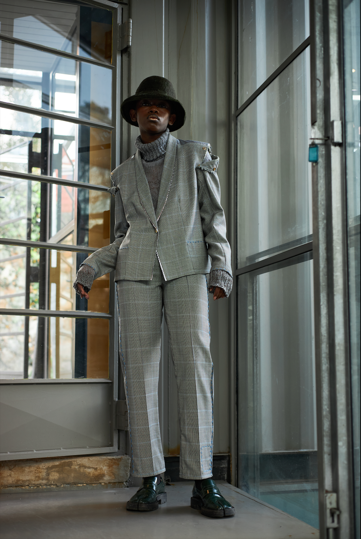 Hounds Tooth Popper Classic Jacket in Merino Wool