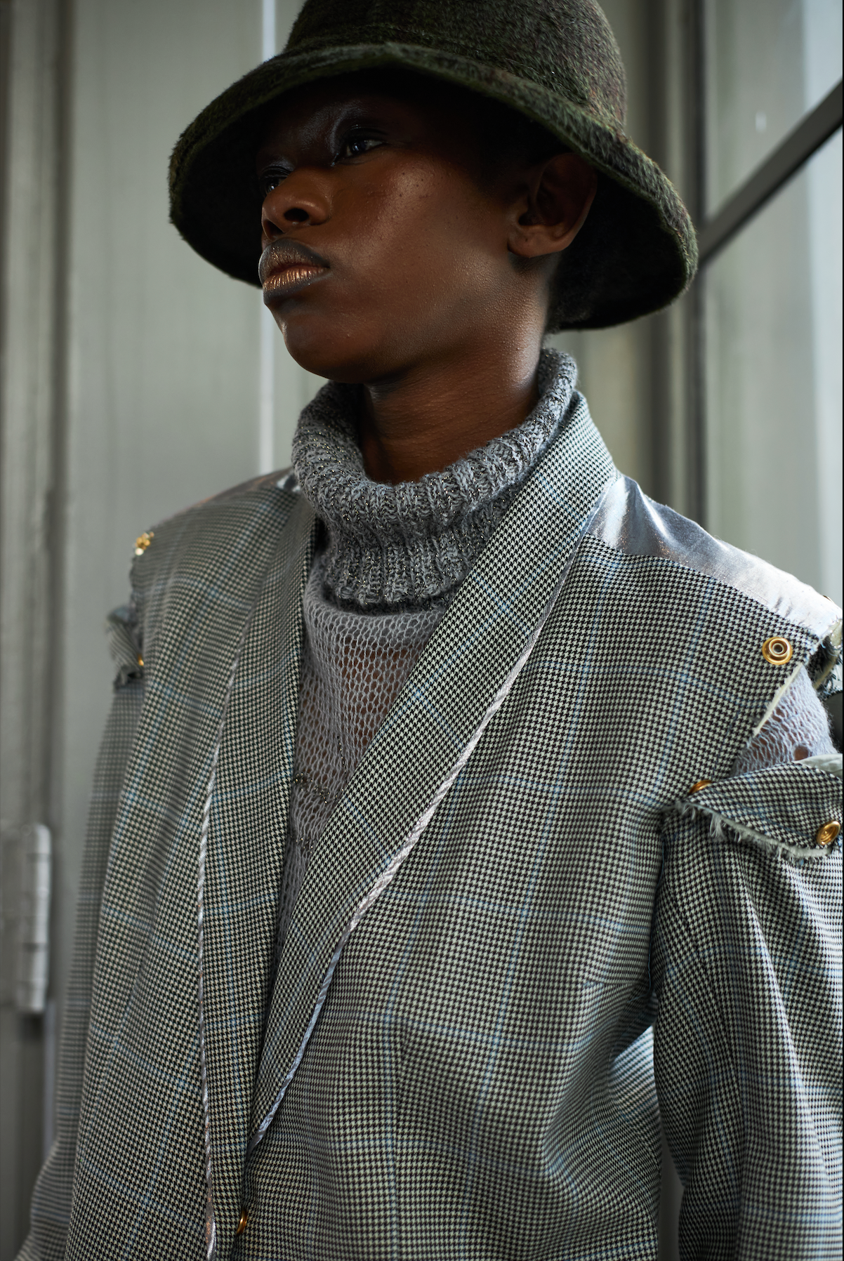 Hounds Tooth Popper Classic Jacket in Merino Wool