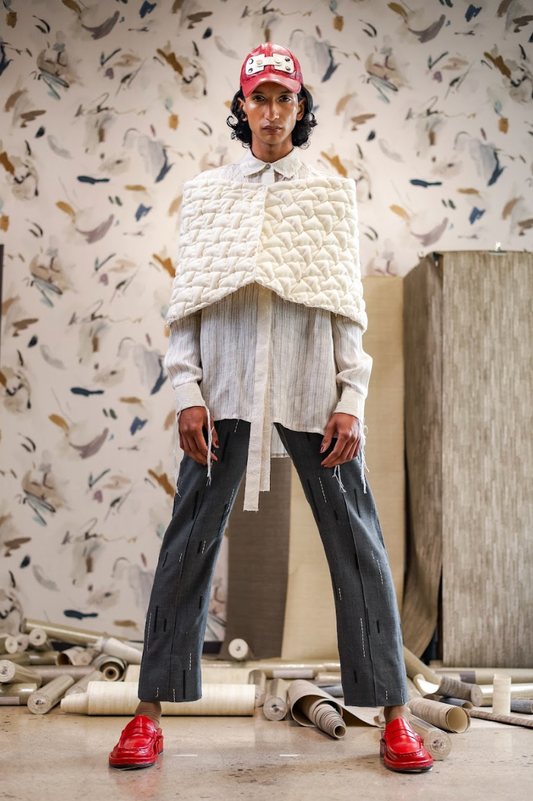 Area Chalk Sculptural Shawl Cape