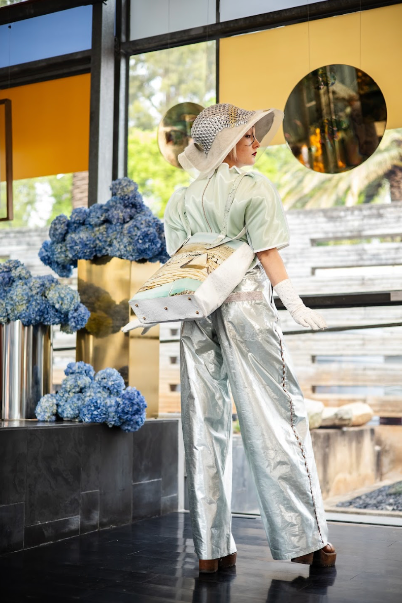 Water Caustics Signature Pants in Silk Lamé