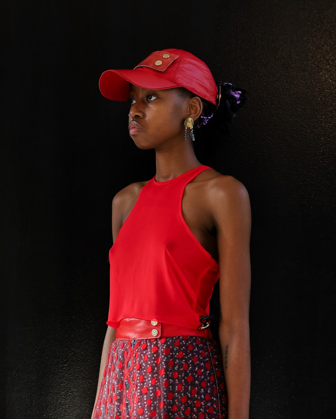 Scarlett Racer Top in Stretch Mesh