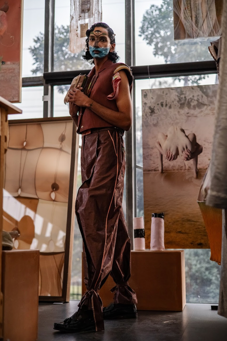 Chocolate Berry Signature Pants in Silk Lamé