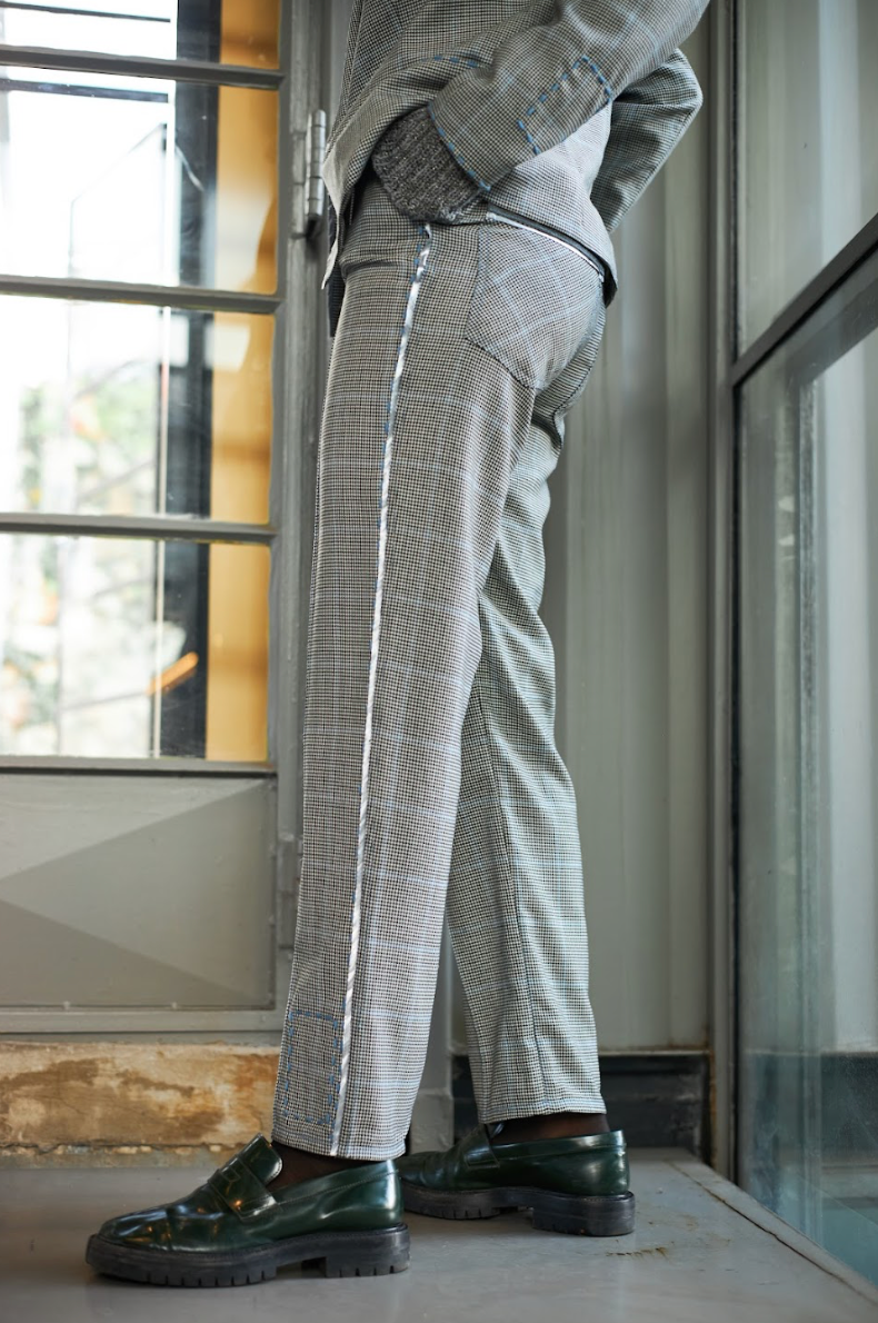 Hounds Tooth Cigarette Pants in Merino Wool
