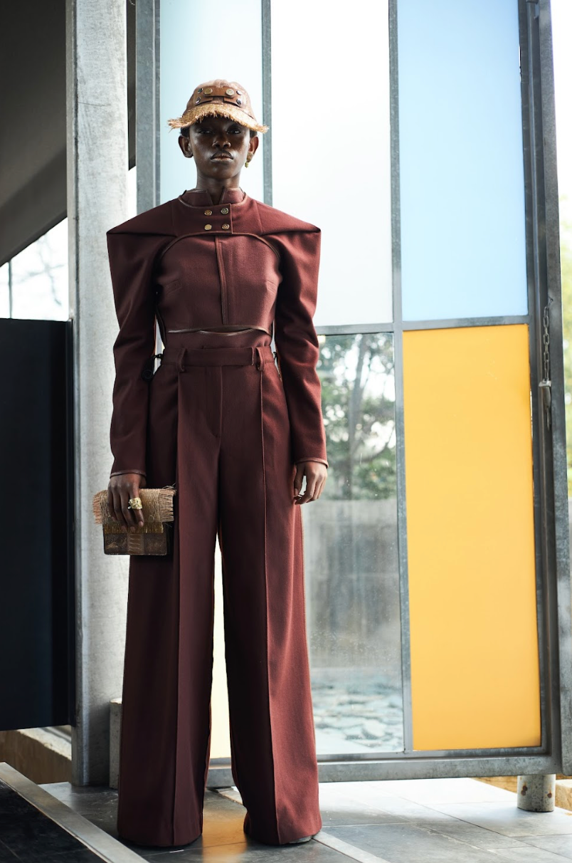 Chocolate Fondant Trapeze Pants in Felted Wool