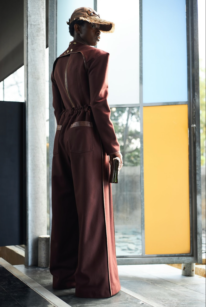 Chocolate Fondant Trapeze Pants in Felted Wool