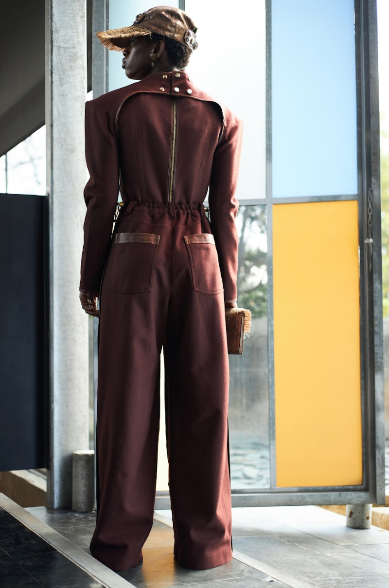 Chocolate Fondant Trapeze Pants in Felted Wool