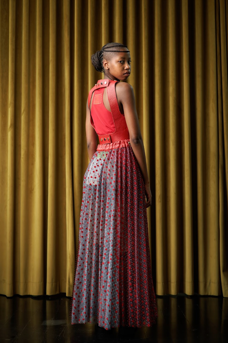 Pointillism Polka Dot Hand Pleated Skirt