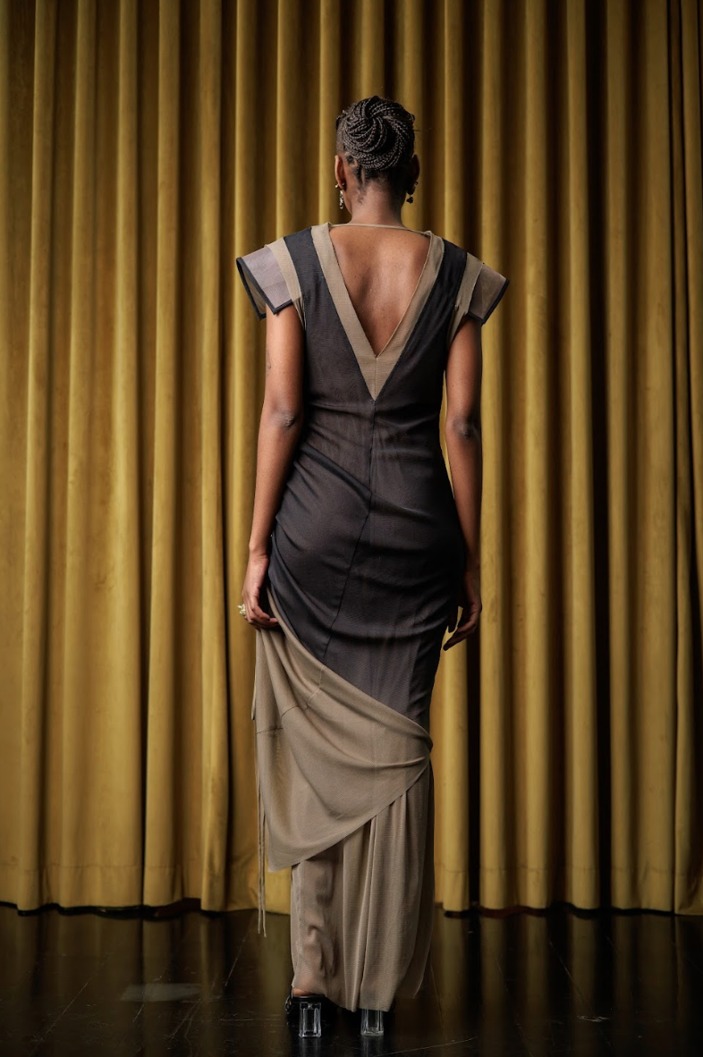 Archimantis V-Neck Column Dress