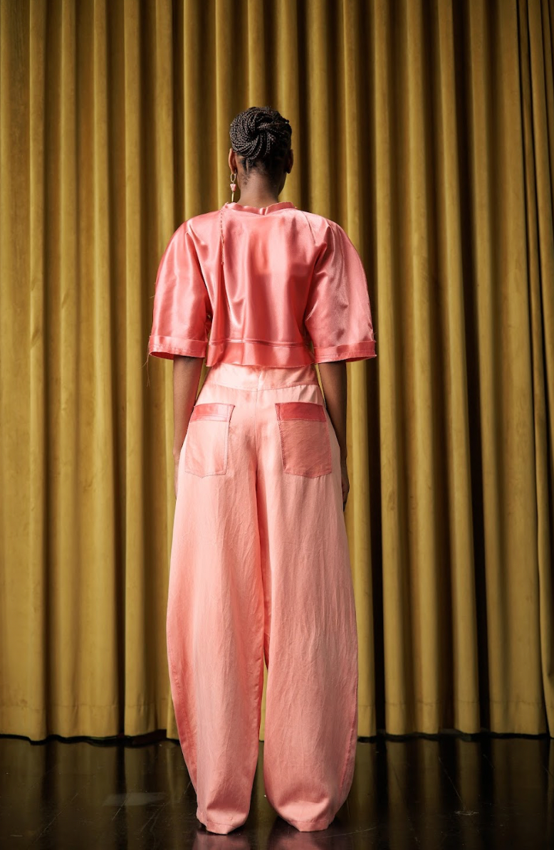 Rosy Maple Signature Pyjama Pants in Silk Habotai