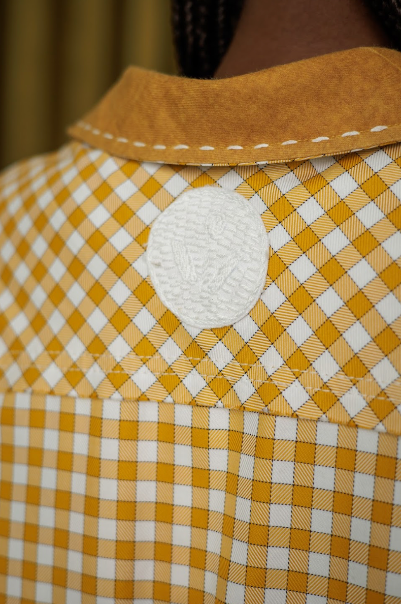 Mustard Boxelder Shirt Blazer in Couture Checked Cotton